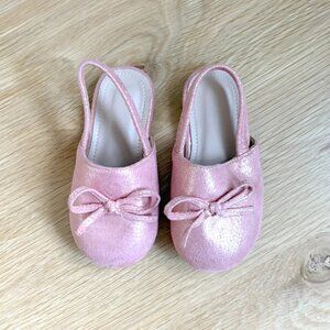 Infant Sparkly Pink Sling Back Flat Slippers